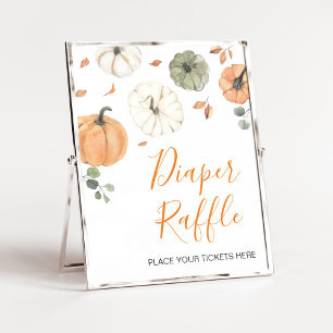 Minimalistiskt, lite pumpkin Diaper Raffle Poster