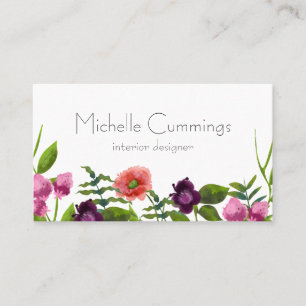 Minimalistiskt litet affärskort med liten blomma visitkort
