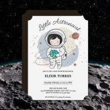 Minimalistiskt litet astronaut babydusch