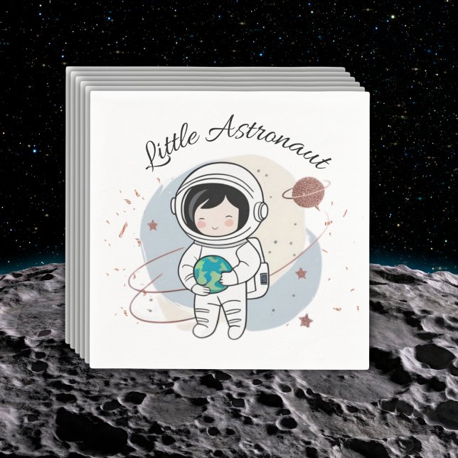 Minimalistiskt litet astronaut babydusch pappersservett (Skapare uppladdad)