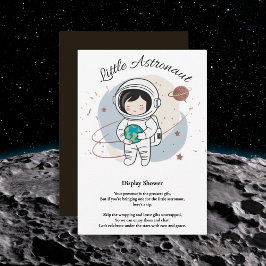 Minimalistiskt litet astronaut babydusch tilläggskort