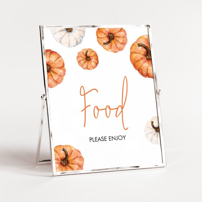 Minimalistiskt litet babyskor poster (Minimalist Pumpkin Baby Shower Food Sign)