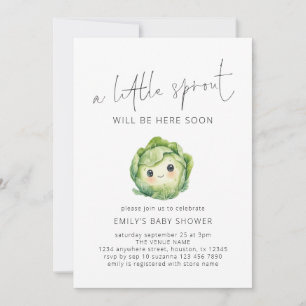 Minimalistiskt litet groddbabyskor inbjudningar