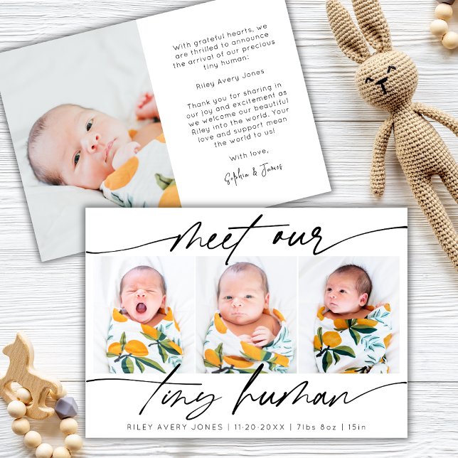 Minimalistiskt litet nyfött Baby 3-foto Meddelande (Skapare uppladdad)
