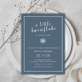Minimalistiskt litet snöflammande babyskor för vin inbjudningar