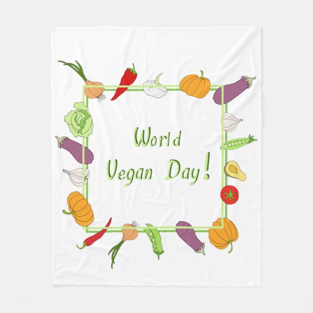 Minimalistiskt ljus på Internationella grönsaksdag Fleecefilt (Framsidan)