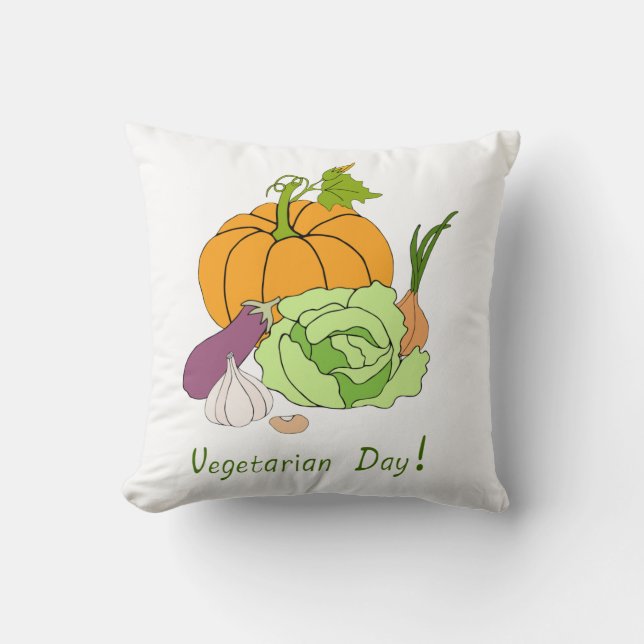 Minimalistiskt ljus på Internationella grönsaksdag Kudde (Framsida)