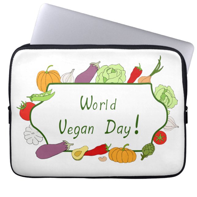 Minimalistiskt ljus på Internationella grönsaksdag Laptop Fodral (Framsidan)