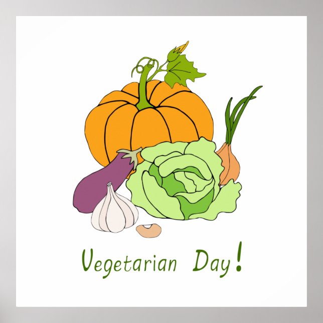 Minimalistiskt ljus på Internationella grönsaksdag Poster (Framsidan)