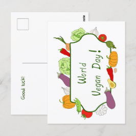 Minimalistiskt ljus på Internationella grönsaksdag Vykort