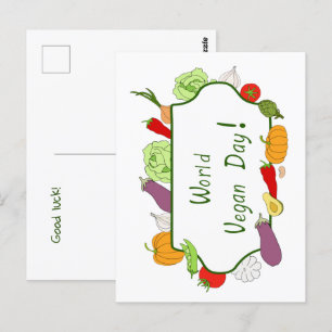 Minimalistiskt ljus på Internationella grönsaksdag Vykort
