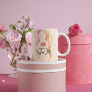 Minimalistiskt ljus persikohögtalarlista Vågigt ha Kaffemugg