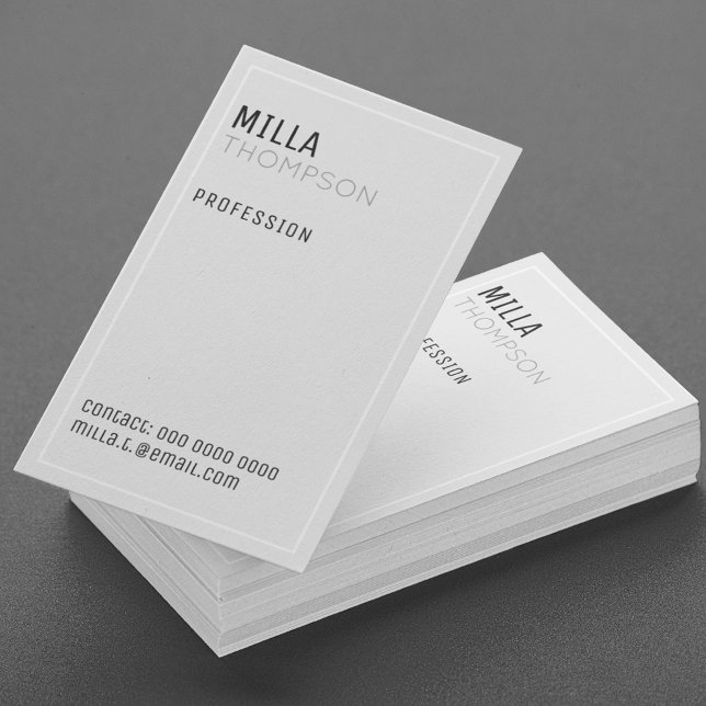 minimalistiskt lodrät mycket blek grått visitkort (elegant gray)