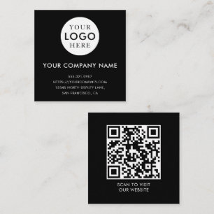 Minimalistiskt logotyp professionell svart QR-kod Fyrkantigt Visitkort
