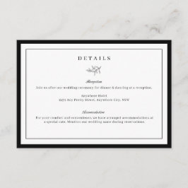 Minimalistiskt Löv Bröllop-kort för detaljhölje Tilläggskort