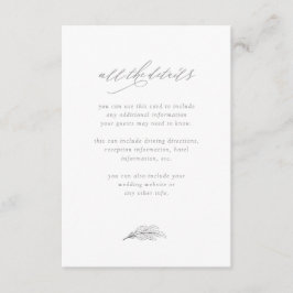 Minimalistiskt Löv | Information om vit och Grått  Tilläggskort