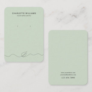 Minimalistiskt Löv Line Art Jewelry Card Visitkort