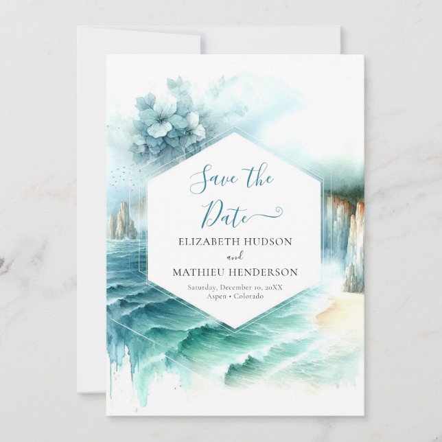 Minimalistiskt lovigt Nautiskt Bröllop Spara Datumet (Framsida)