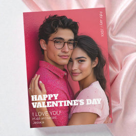 Minimalistiskt Lycklig Valentine I Kärlek, ett par Julkort