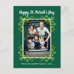 Minimalistiskt lyckligt shamrock st. Patrick's Day Helg Vykort