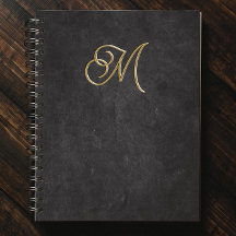 Minimalistiskt lyxmonogram för svart och Guld-Vint