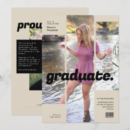Minimalistiskt magazinskydd Trendig Grad Photo Inbjudningar