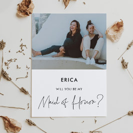 Minimalistiskt Maid of honor Frieri fotokort Inbjudningar