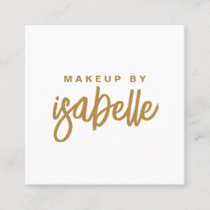 Minimalistiskt Makeup Artist Guld-skript Fyrkantigt Visitkort