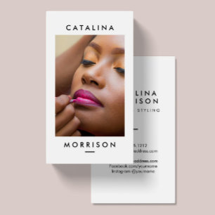 Minimalistiskt makeup Artist Rosa Läppar Photo Visitkort