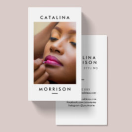 Minimalistiskt makeup Artist Rosa Läppar Photo Visitkort