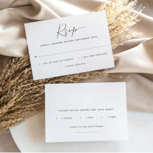 Minimalistiskt måltidsval RSVP-kort OSA Kort