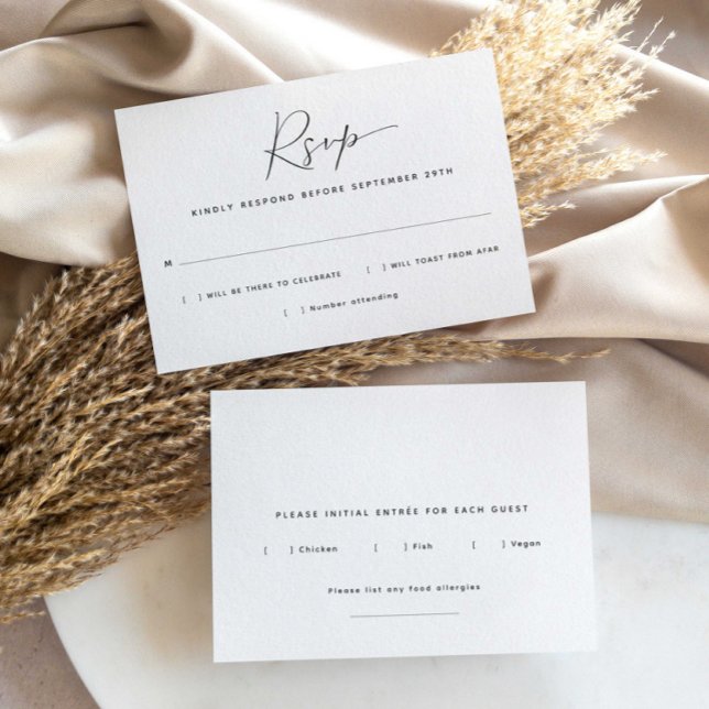 Minimalistiskt måltidsval RSVP-kort OSA Kort (Skapare uppladdad)