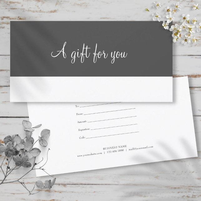 Minimalistiskt manus presentkort (Minimalist Script Gift Certificate)