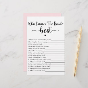 Minimalistiskt manus Vem Känner Bruden Bäst Spelet
