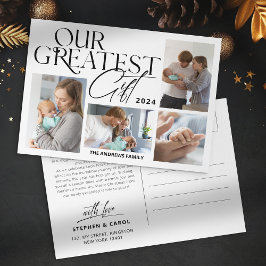 Minimalistiskt meddelande från Baby 5 Fotojul