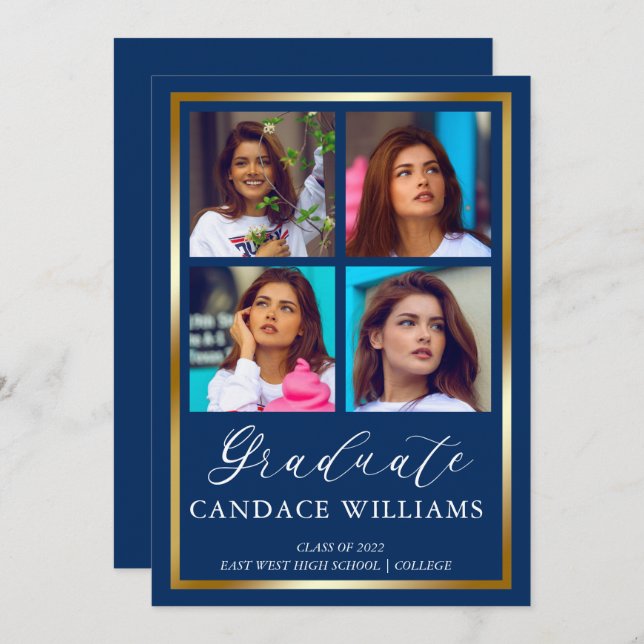 Minimalistiskt meddelande från Guld Ram om foto St (Fram/baksida)