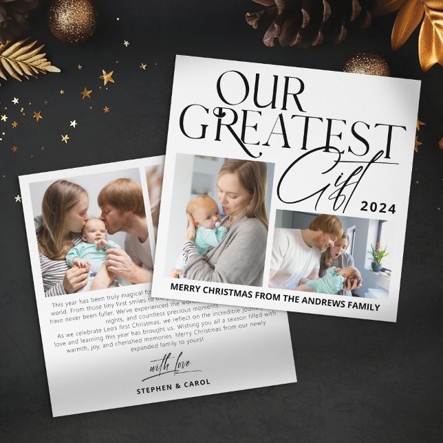 Minimalistiskt meddelande om Baby 4 Fotojul (Skapare uppladdad)