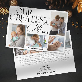 Minimalistiskt meddelande om Baby 6 Fotojul