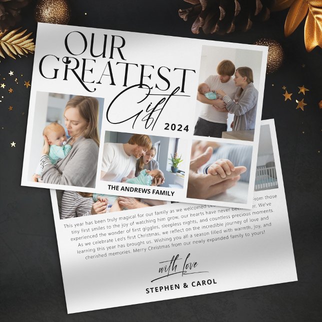 Minimalistiskt meddelande om Baby 6 Fotojul (Skapare uppladdad)