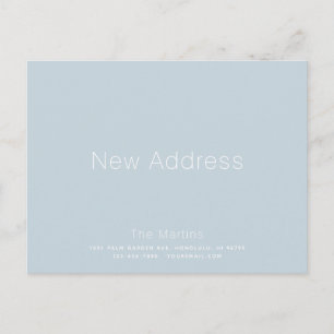 Minimalistiskt meddelande om Dusty Blue Flytta Vykort