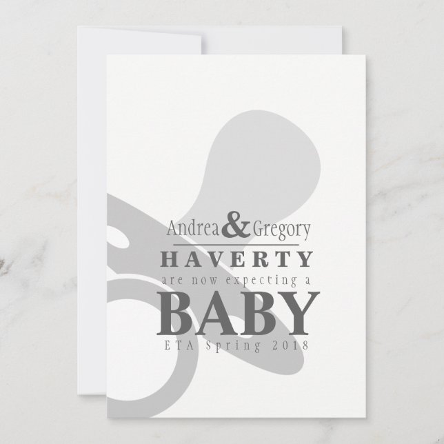 Minimalistiskt meddelande om enkel Gravid i Nappar (Framsida)