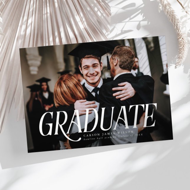 Minimalistiskt meddelande om foto Studenten Inbjudningar (Skapare uppladdad)