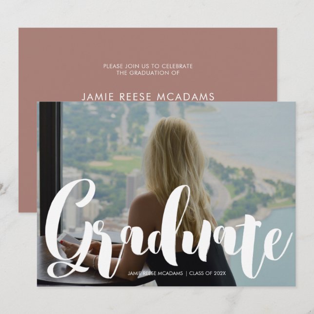 Minimalistiskt meddelande om Rosa av fotoStudentfe (Fram/baksida)