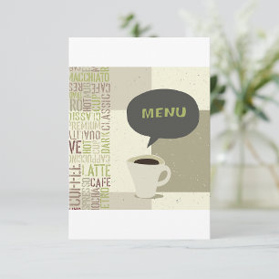 Minimalistiskt menykort för kafé inbjudningar