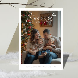 Minimalistiskt Merriest jul-familjfoto i Baby Julkort