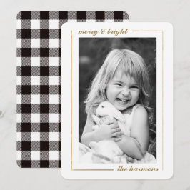 Minimalistiskt Merry Guld-bildkort Inbjudningar