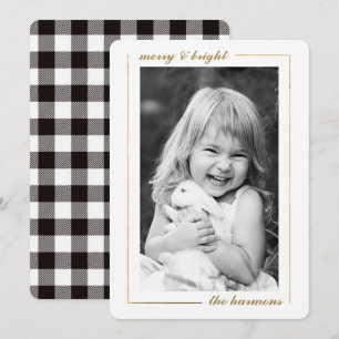 Minimalistiskt Merry Guld-bildkort Inbjudningar