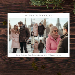 Minimalistiskt Merry och gift jul 4-foto Julkort