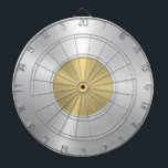 Minimalistiskt metallhaltigt Guld och Silver Struk Darttavla<br><div class="desc">Elegant av metalliska guld och silver struktur borstat aluminiumutseende. Minimalistisk enkel modern,  slimmad design.</div>