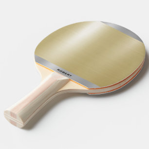 Minimalistiskt metallisk monogram Guld Silver Pingisracket